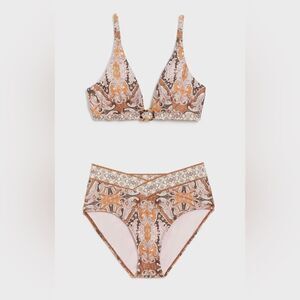 Anthropologie XS Alana Gunn Campbell High Waisted Bikini Swim Set